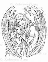 Gothic Angel Coloring Pages Sketch Page sketch template