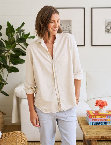 Eileen, Relaxed Button-Up Shirt, Cream | Frank & Eileen