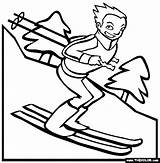 Skiing Coloring Page Free Online  Colouring Pages sketch template