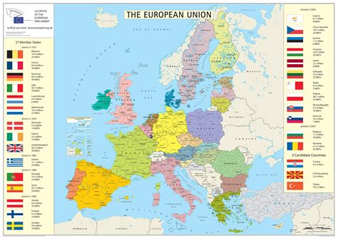 European union member states detailed map. Detailed map of member ...