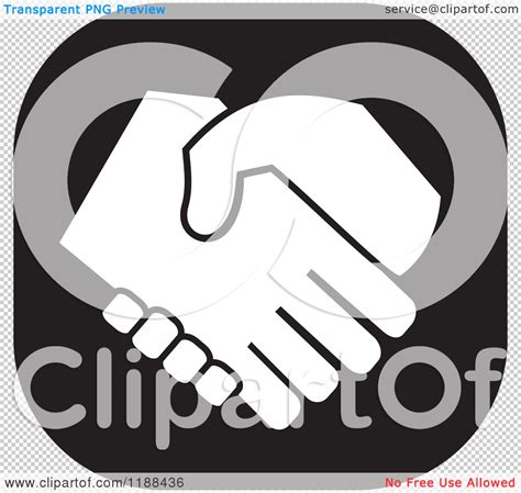 Clipart of a Black and White Handshake Icon - Royalty Free Vector Illustration by Johnny Sajem ...