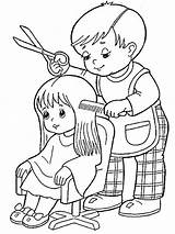 Cartoon Barber Coloring Page  Free Printable Pages For Kids sketch template