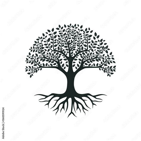 vector black tree of live icon on white background Stock Vector | Adobe ...