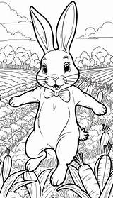 Coloring Page Bold sketchy A Cuddly Bunny  Premium AI Generated Image sketch template