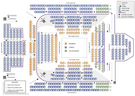 Seating map - Universal Preservation Hall