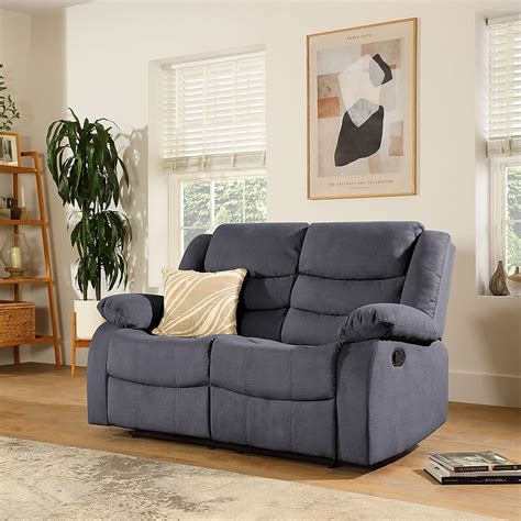 Sorrento 2 Seater Recliner Sofa, Slate Grey Classic Plush Fabric Only £ ...