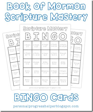 Book of Mormon Scripture Mastery Bingo Cards | Scripture mastery, Book of mormon scriptures ...