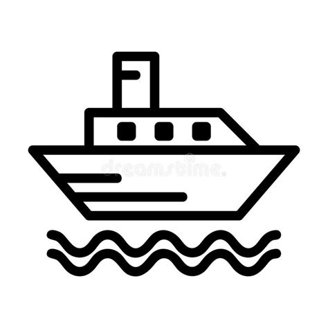 Ferry Boat Black And White Clipart