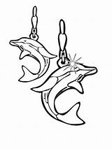 Earring coloring pages sketch template