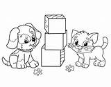 Dog And Cat Coloring Pages  Free Printable For Kids sketch template