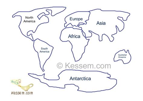 A Printable Sketch of the Continents