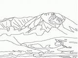 Mountain Coloring Page sketch template