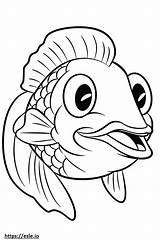 Crappie Fish Happy coloring Page sketch template