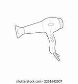Hair Dryer Line Art Vector Hand Stock Royalty Free 2251642507  sketch template