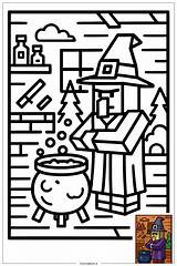 Minecraft Witch Brewing Potions Coloring Page Free PDF&ampPNG Printable sketch template