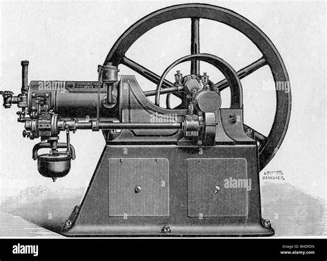 Nicolaus August Otto, 14.6.1832 - 26.1.1891, deutscher Ingenieur, seinen Gasmotor, Gravieren, 19 ...