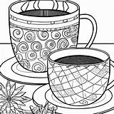 Relaxing Coloring Pages Black And White Coffee Cups · Creative Fabrica sketch template