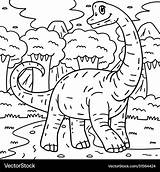 Brachiosaurus dinosaur coloring Page For Kids Vector Image sketch template