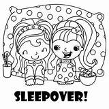 Cute Coloring Sleepover Pages Printable sketch template