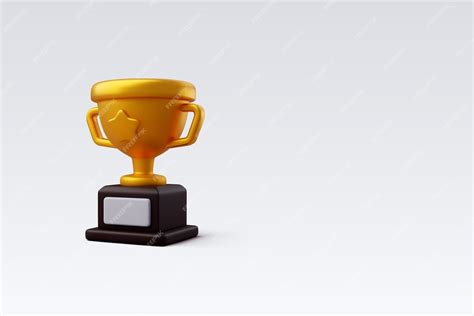 Premium Vector | 3d Vector Golden trophy cup with star Premium Quality ...