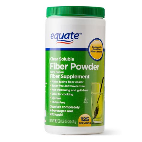 Equate Sugar Free Fiber Supplement Powder, 125 Ct, 16.7 Oz - Walmart ...