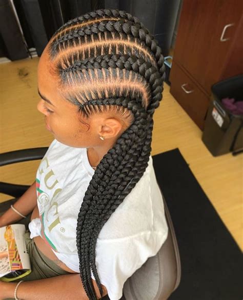 So Neat & Clean Looking...LOVE | Feed in braids hairstyles, Braided cornrow hairstyles, African ...