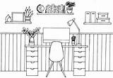 Coloring Pages Desk sketch template