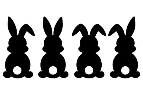 Bunny Silhouettes. Bunny Silhouettes pattern. Bunny SVG By ...