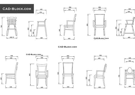 Wooden chairs CAD Blocks free download