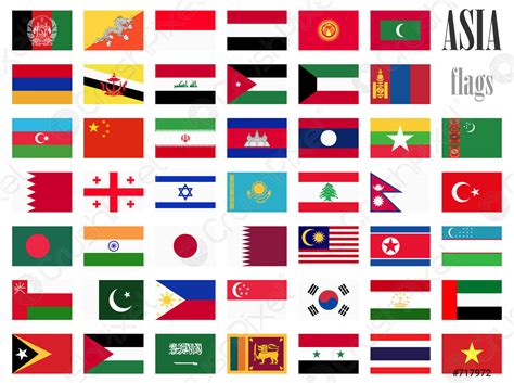 Flags Of Asia With Names