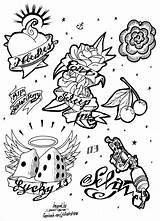 81  Tattoo Flash Coloring Pages Inactive Zone sketch template