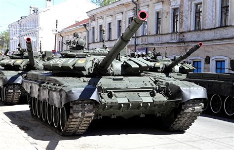 Russian T-72B3 main battle tanks