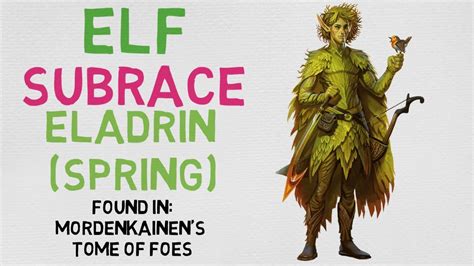 Race #3.4: Elf --- Eladrin (Spring) (DnD 5E) - YouTube