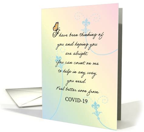 COVID-19 Feel Better, Coronavirus, Butterfly card (1605852)