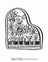 Piano Coloring Page sketch template