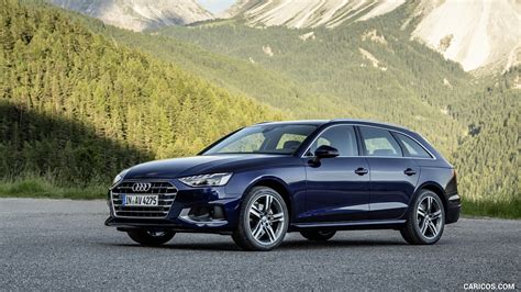 2020 Audi A4 Avant (Color: Navarra Blue) - Front Three-Quarter | Caricos