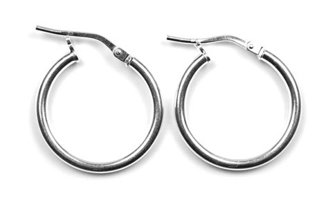 18 mm French locking hinged hoop earring in sterling silver