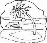 Deserted Island Coloring Page sketch template