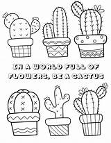 Cute Cactus Coloring Pages For Kids And Adults sketch template