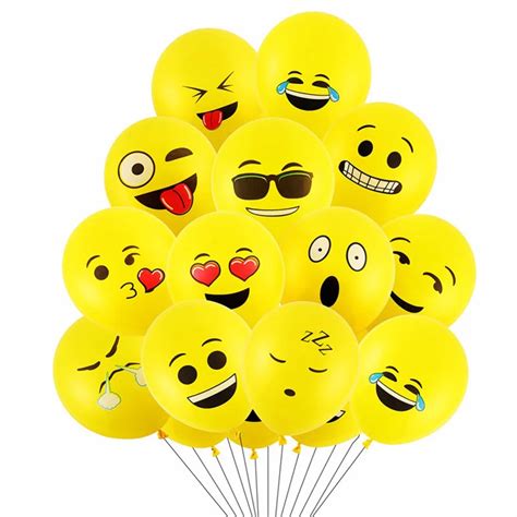 Emoji Party Air Ballons Smiley Face Expression Latex Balloons Birthday Party Decoration Kids ...