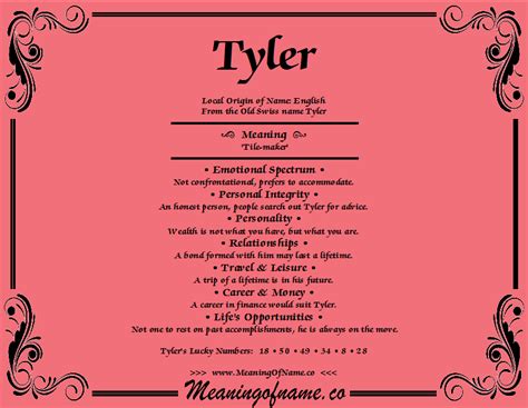 Tyler - Meaning of Name