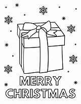 Coloring Present Christmas Gift Pages Presents Kids Printable Gifts  sketch template