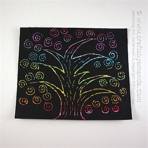 Scratch Art Rainbow Tree - Crafts by Amanda