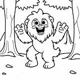 Playful Yeti In A Snowy Forest Coloring Page  Pagescom sketch template