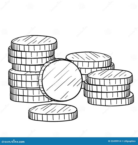 Coin Currency Sketch Stock Images - Image: 22499914