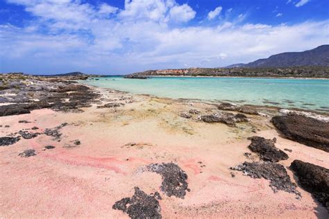 Pink Sand Of The Elafonisi Beach, Island Of Crete Stock Image - Image of panoramic, beautiful ...