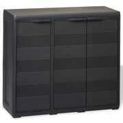 Rent to own Outoor Garden Cabinet Storage with 2 Shelves Black, PP | RTBShopper