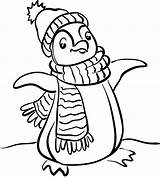 Penguin Coloring Page For Kids sketch template