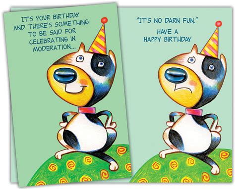 94142 Six Funny Birthday General Greeting Cards With Six Envelopes For ...
