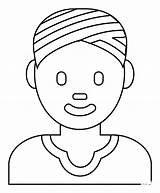 Woman Wearing Turban Emoji coloring page  ColouringPages sketch template
